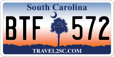 SC license plate BTF572