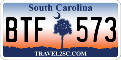 SC license plate BTF573