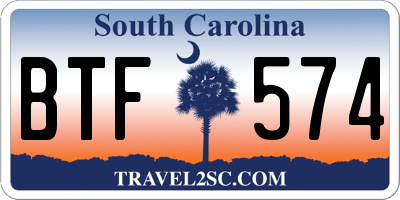 SC license plate BTF574