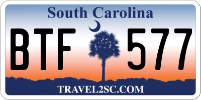 SC license plate BTF577
