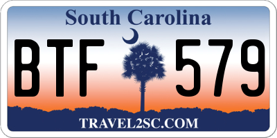 SC license plate BTF579