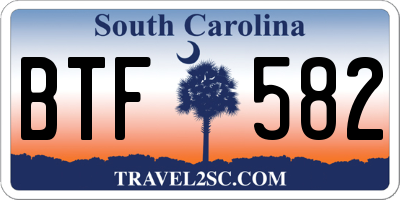 SC license plate BTF582