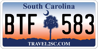 SC license plate BTF583