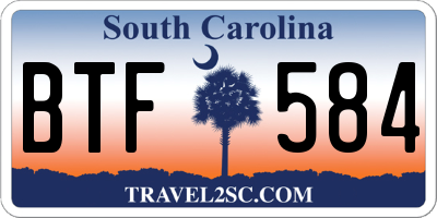 SC license plate BTF584