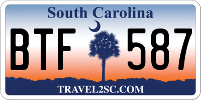 SC license plate BTF587