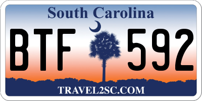 SC license plate BTF592