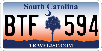 SC license plate BTF594