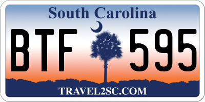 SC license plate BTF595