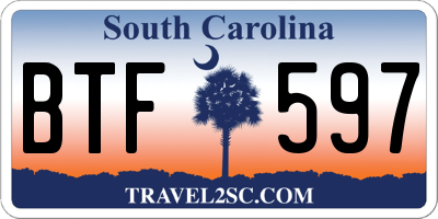 SC license plate BTF597