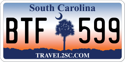 SC license plate BTF599