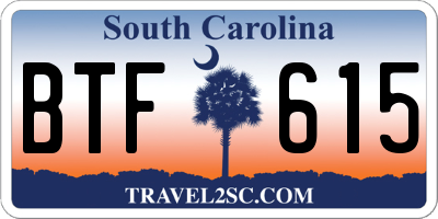 SC license plate BTF615
