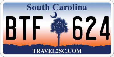 SC license plate BTF624