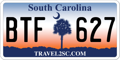 SC license plate BTF627