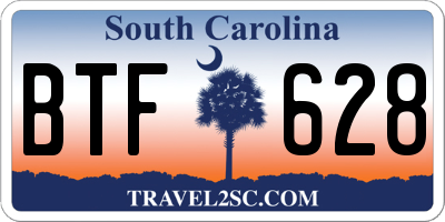 SC license plate BTF628