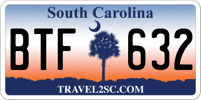 SC license plate BTF632