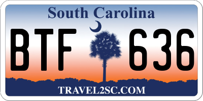SC license plate BTF636