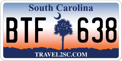 SC license plate BTF638