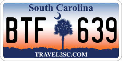 SC license plate BTF639