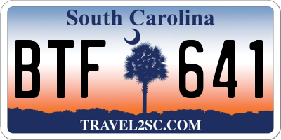 SC license plate BTF641