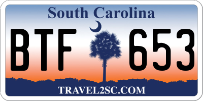 SC license plate BTF653