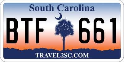 SC license plate BTF661