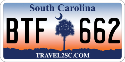 SC license plate BTF662