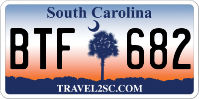 SC license plate BTF682