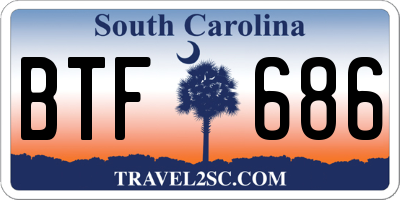 SC license plate BTF686