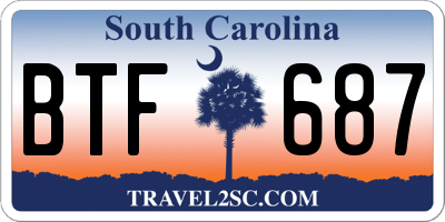 SC license plate BTF687