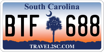 SC license plate BTF688