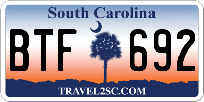 SC license plate BTF692
