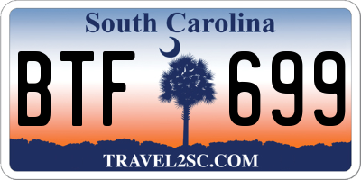 SC license plate BTF699