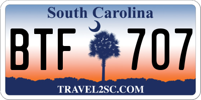 SC license plate BTF707