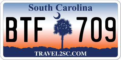 SC license plate BTF709