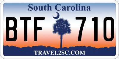 SC license plate BTF710