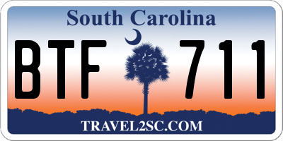 SC license plate BTF711