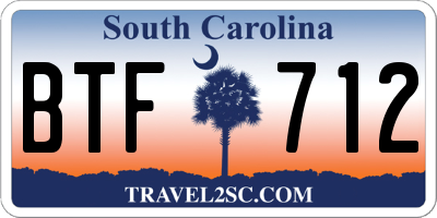 SC license plate BTF712