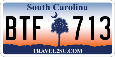 SC license plate BTF713