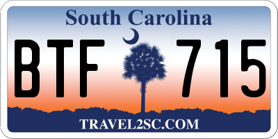 SC license plate BTF715