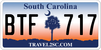 SC license plate BTF717