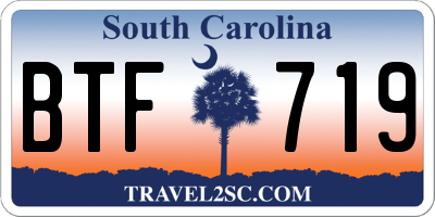 SC license plate BTF719