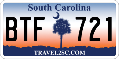 SC license plate BTF721