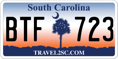 SC license plate BTF723
