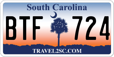 SC license plate BTF724