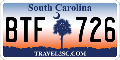 SC license plate BTF726