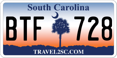 SC license plate BTF728