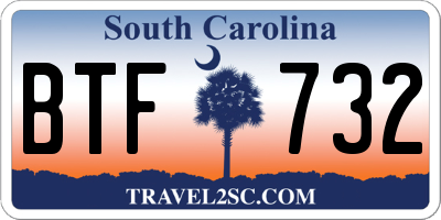SC license plate BTF732