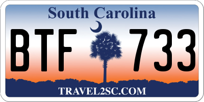 SC license plate BTF733