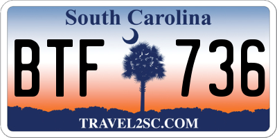 SC license plate BTF736