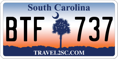 SC license plate BTF737